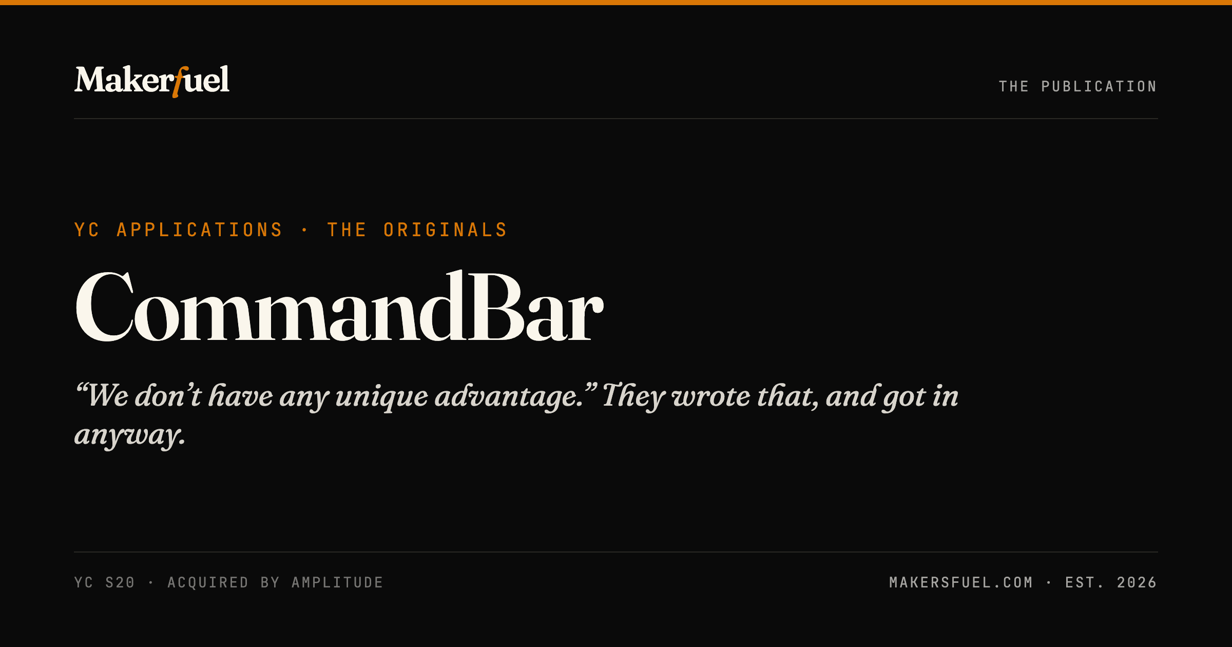 CommandBar — YC Applications · The Originals