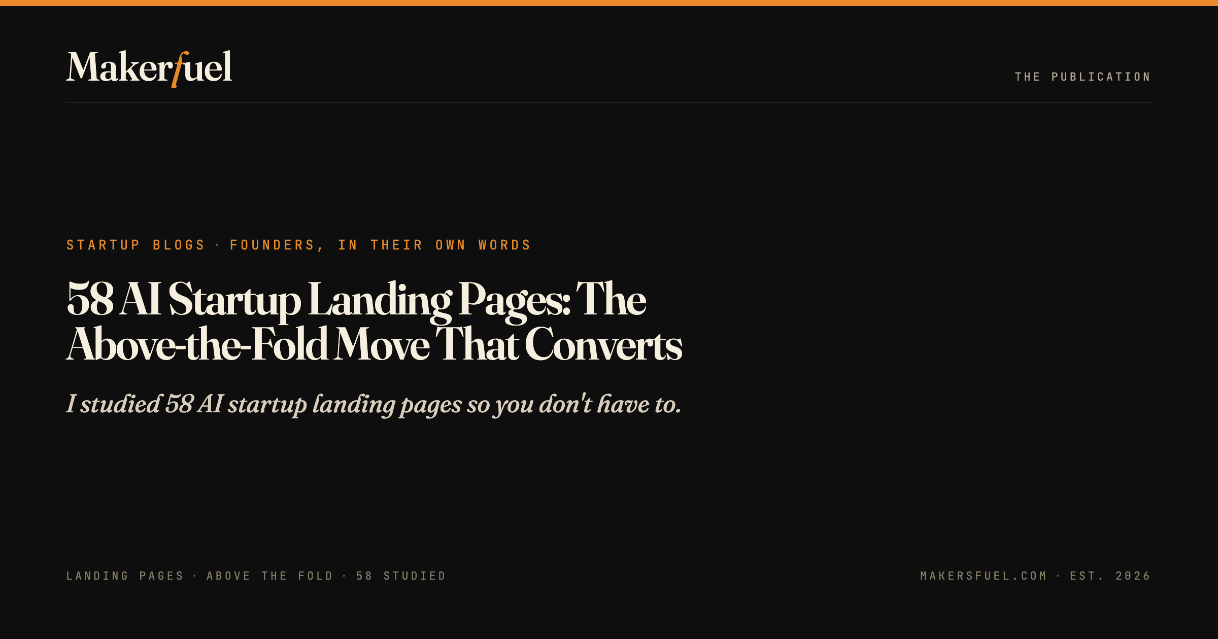 58 AI Startup Landing Pages — Makersfuel startup blog cover