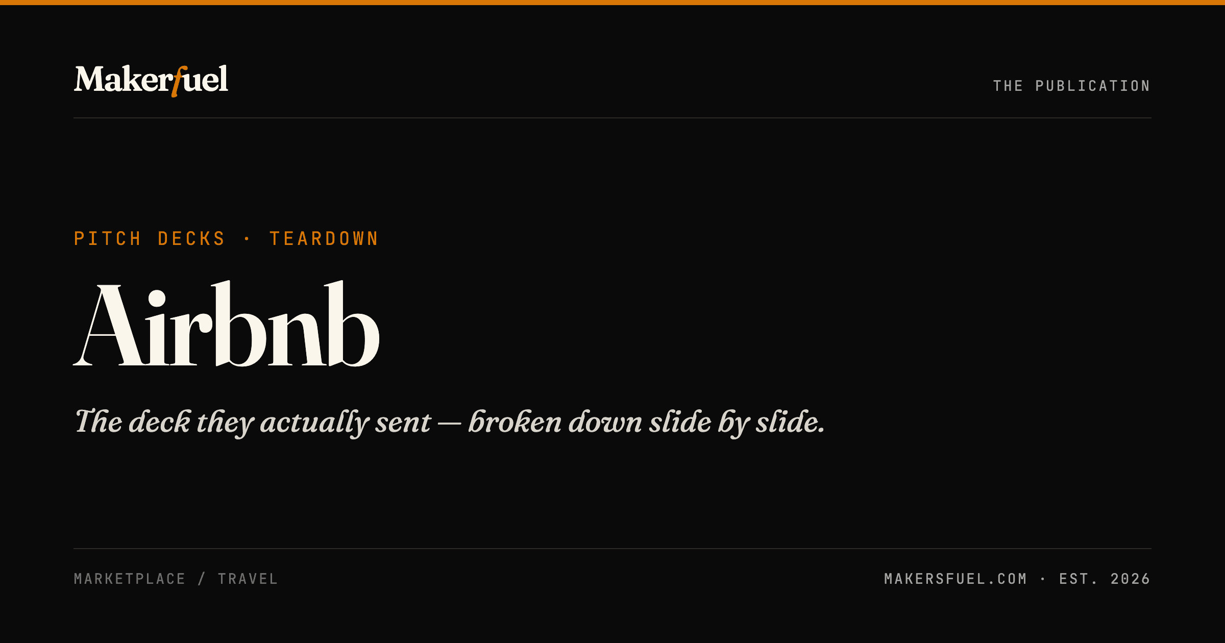 Airbnb — Makersfuel pitch-deck teardown
